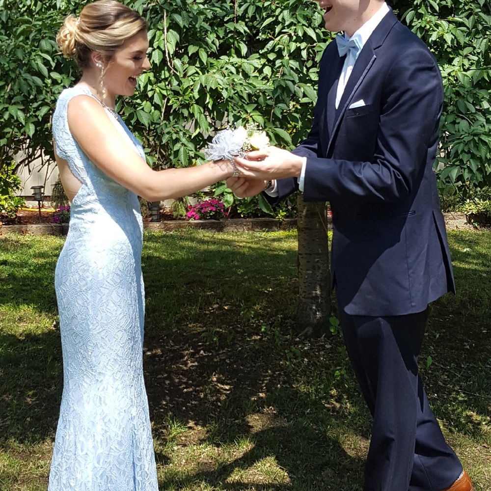 Cinderella blue fitted lace dress